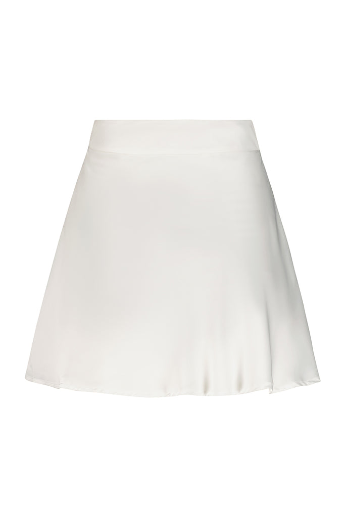 Twirl Me- White Satin Skirt