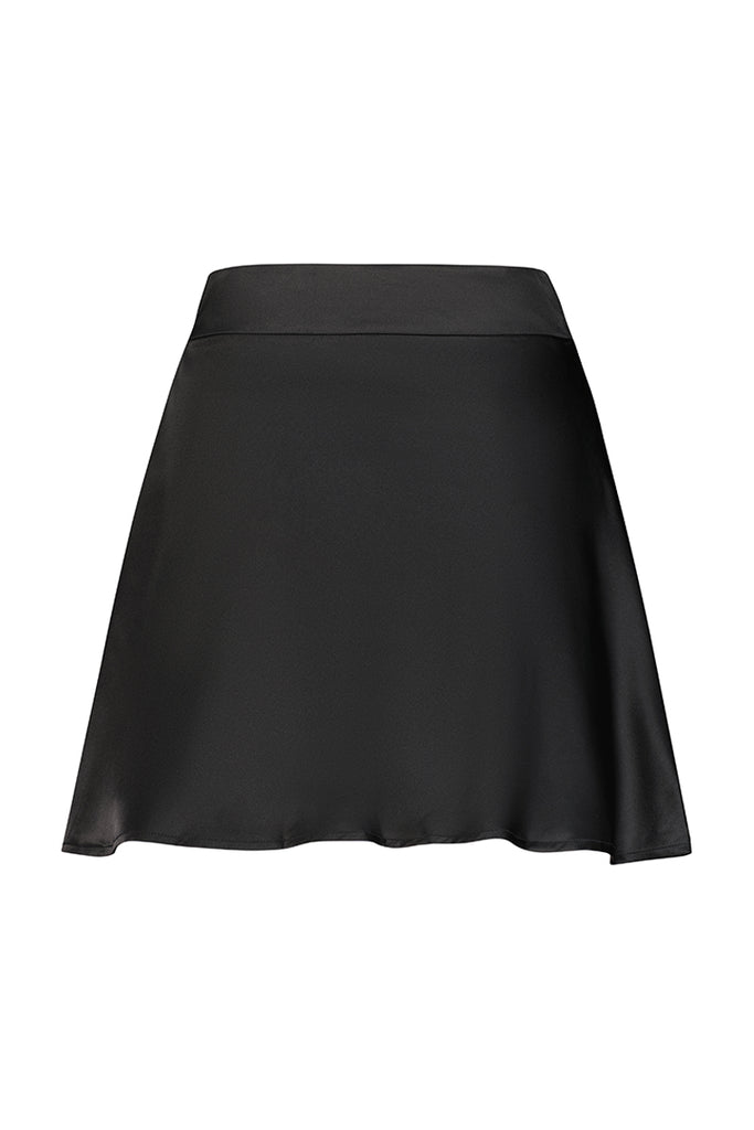 Twirl Me- Black Satin Skirt