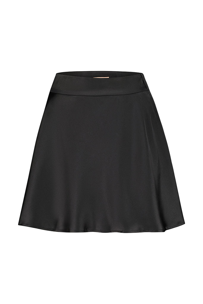 Twirl Me- Black Satin Skirt